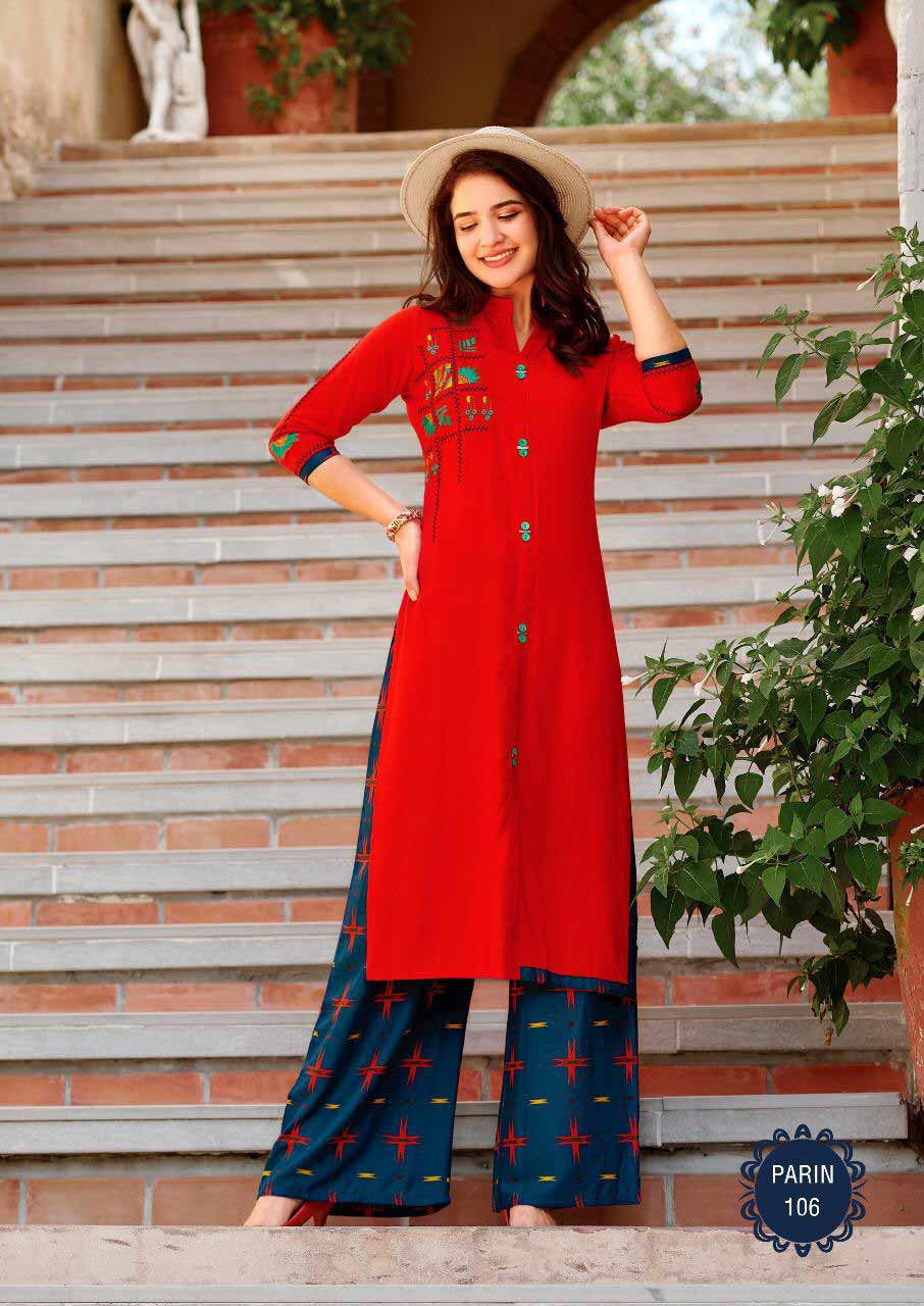 Rangjyot Parin Vol-1 Rayon Palazzo Kurti Sets Rangjyot Parin Vol-1 Rayon Palazzo Kurti Sets
